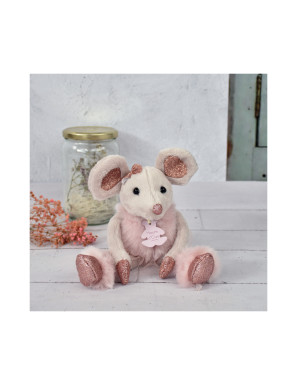 Histoire d’Ours - Peluche Souris Rose - 25 cm