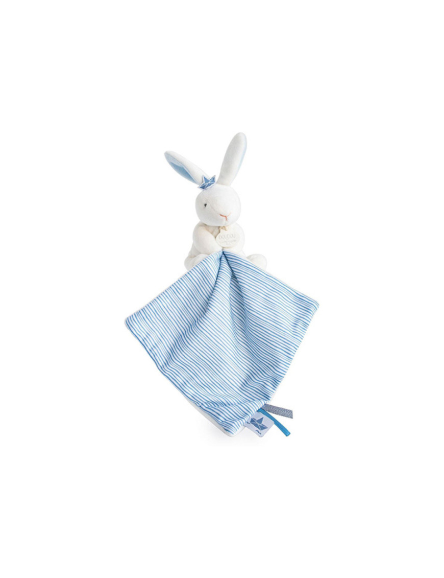 Doudou Et Compagnie - Doudou lapin mouchoir bleu lapin matelot - 10 cm