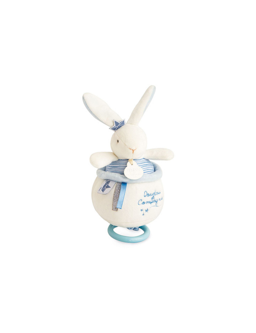 Doudou Et Compagnie - Peluche musicale lapin matelot bleu - 14 cm