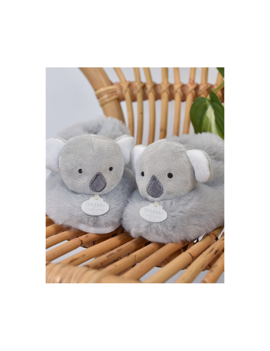 Doudou Et Compagnie - Chaussons bébé en peluche Koala - Unicef - 0-6 mois