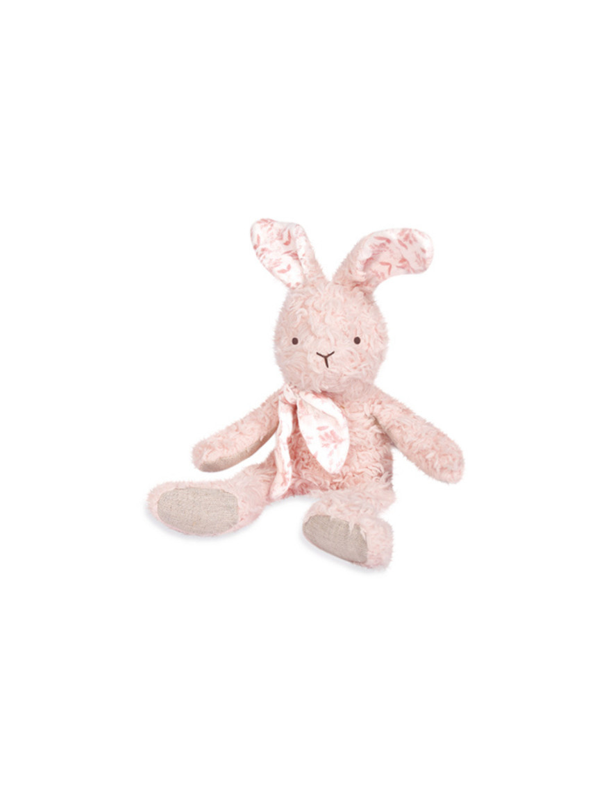 Doudou Et Compagnie - Lapin peluche rose en coton Bio 25 cm