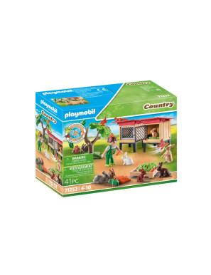 Playmobil - 71252 - Enfant avec enclos et lapins - La gamme petite ferme - Animaux & Nature - Country - La vie à la ferme