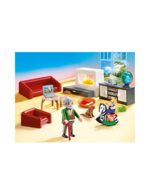 Playmobil - 70207 - Salon avec cheminée - Famille & Loisirs - Dolhouse - La maison traditionnelle