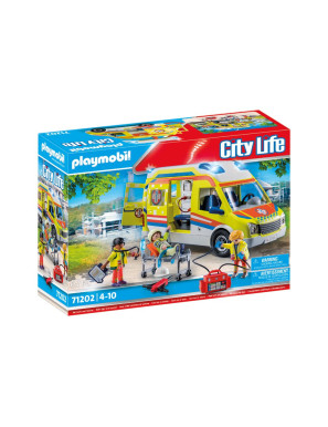 Playmobil - 70455 - Ambulance avec effets lumineux et sonore - Ville & Métiers - City Life - Les secouristes