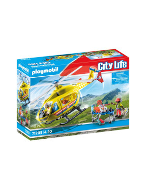 Playmobil - 71203 - Hélicoptère de secours - Ville & Métiers - City Life - Les secouristes