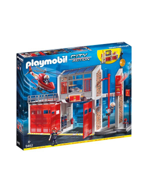 Playmobil - 9462 - Caserne de pompiers avec hélicoptère - Ville & Métiers - City Life - Les pompiers