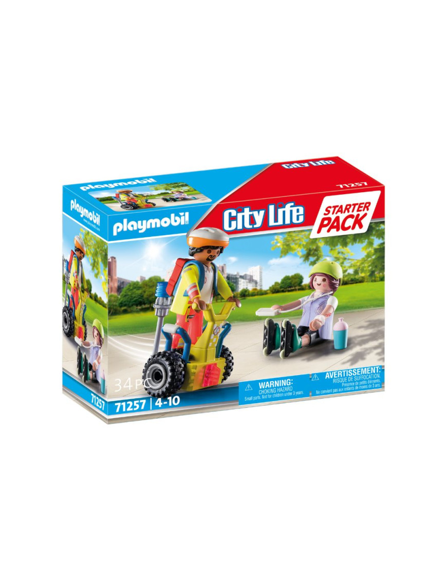 Playmobil - 71257 - Starter Pack Secouriste avec gyropode - Ville & Métiers - Les secouristes