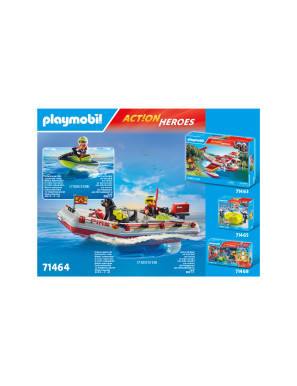 Playmobil - 71464 - Bateau de pompier et scooter des mers - Ville & Métiers - Les pompiers