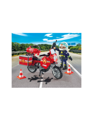 Playmobil - 71466 - Pompier et moto - Ville & Métiers - Les pompiers