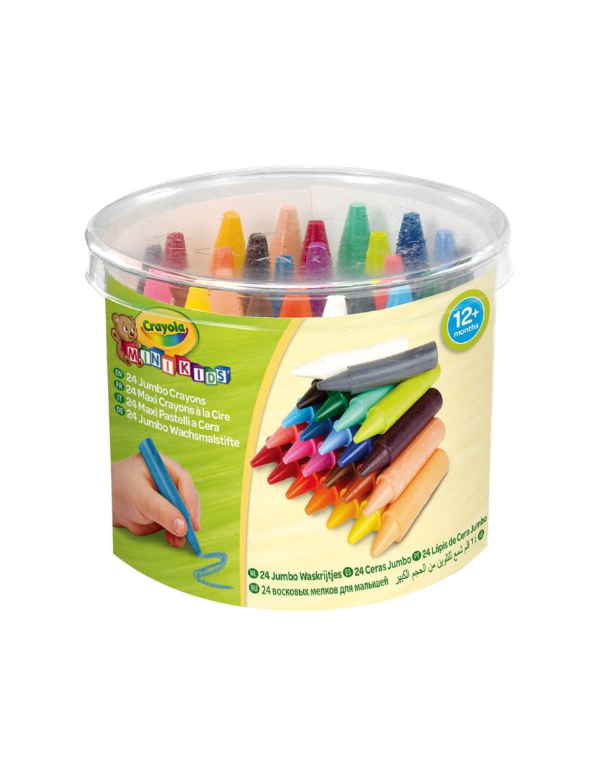 Crayola - Mini Kids - 24 - Maxi - crayons à la cire - Coloriage pour enfant et tout petit
